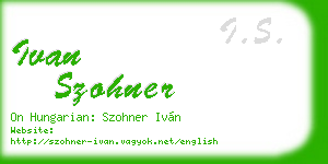 ivan szohner business card
